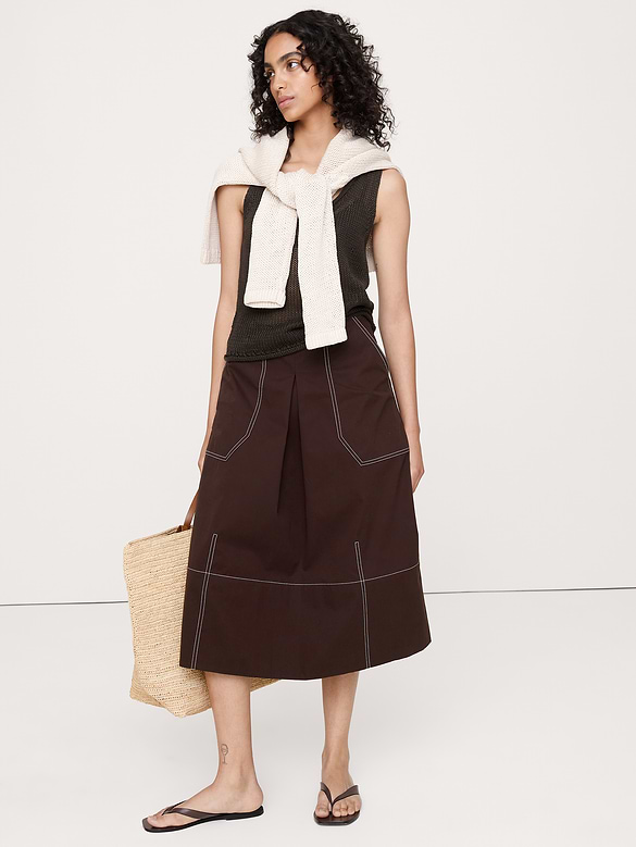 Barrel Midi Skirt