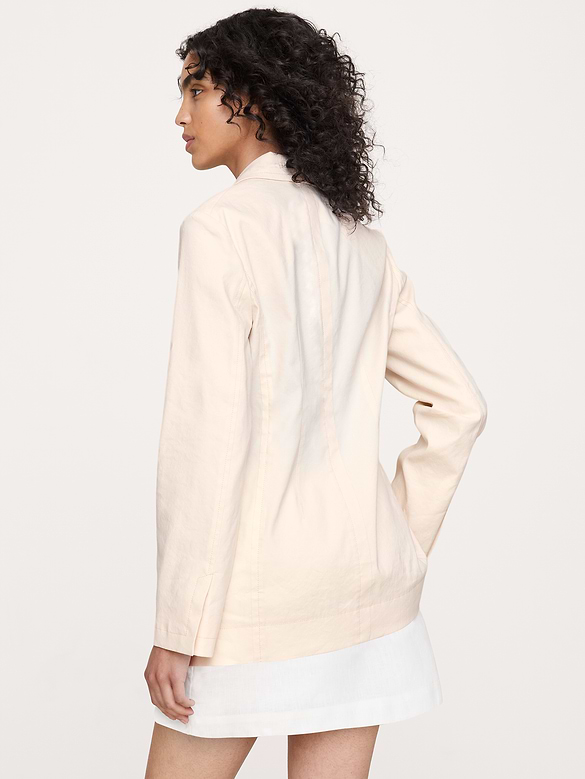 Relaxed Stretch Linen-Viscose Blazer