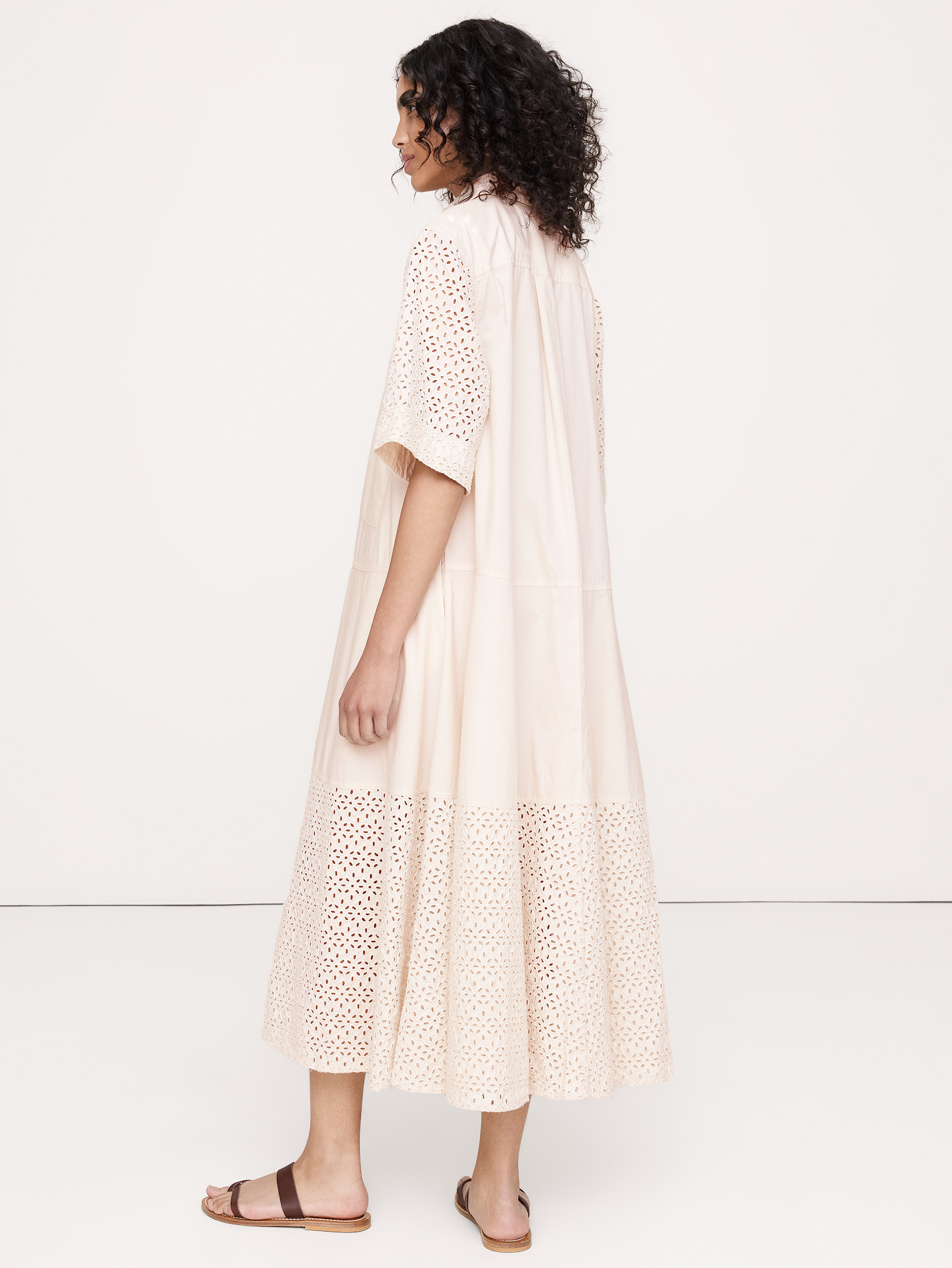 Image number 2 showing, Cotton Poplin Trapeze Maxi Shirt Dress