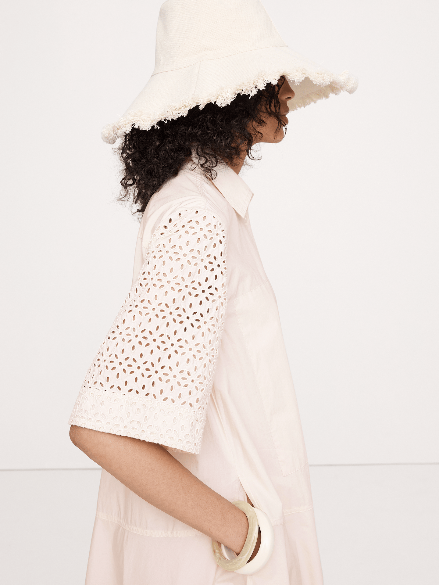 Image number 3 showing, Cotton Poplin Trapeze Maxi Shirt Dress