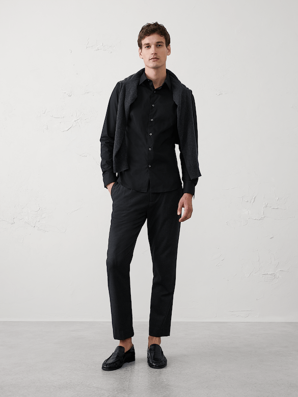 Slim-Fit Untucked Dress Shirt