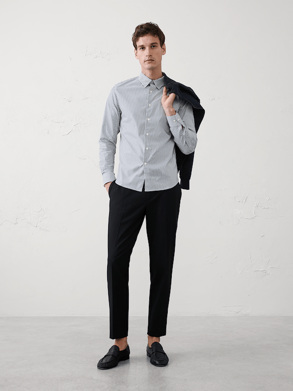 Slim-Fit Untucked Dress Shirt