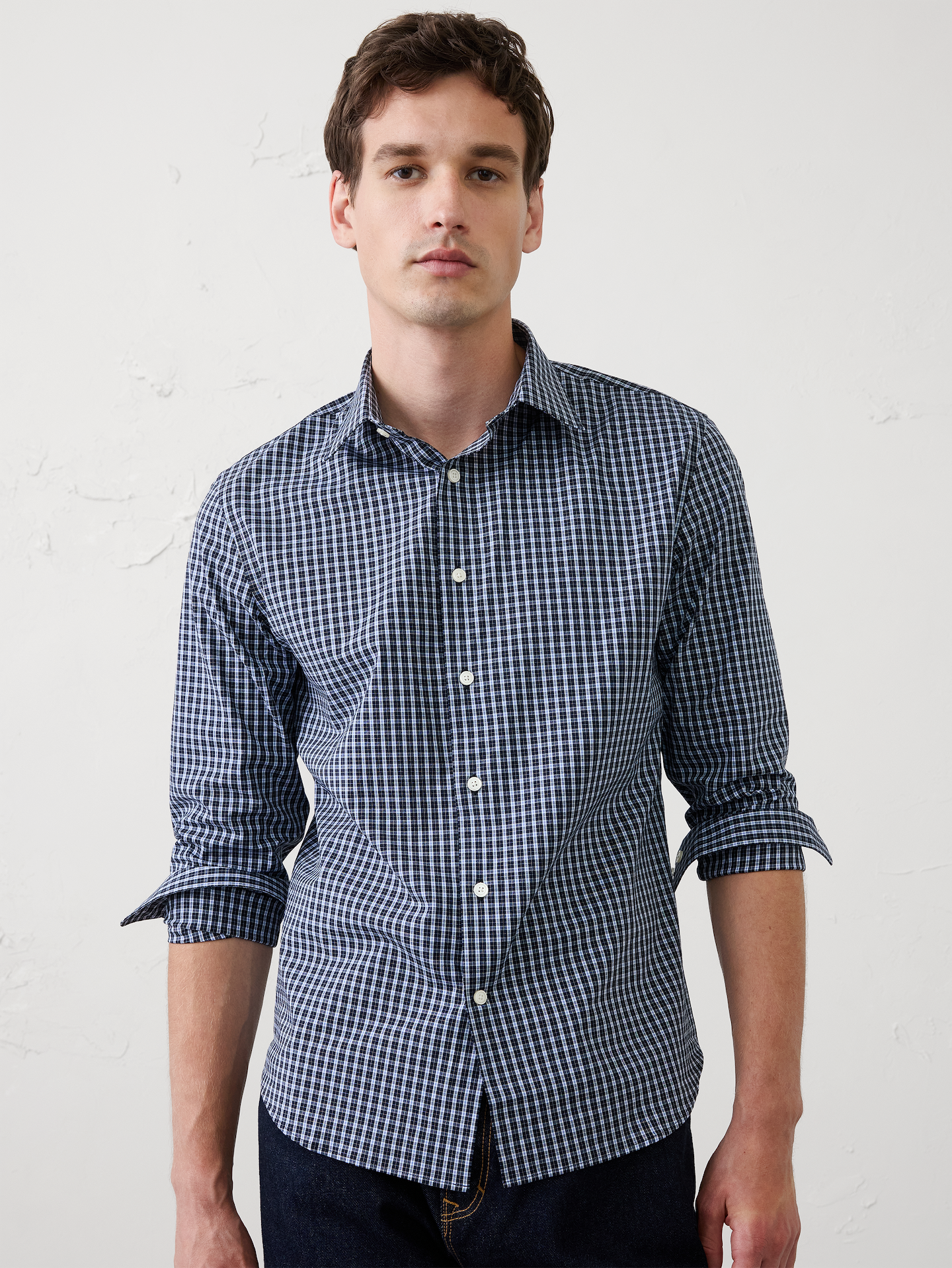 Image number 1 showing, Slim-Fit Untucked Dress Shirt