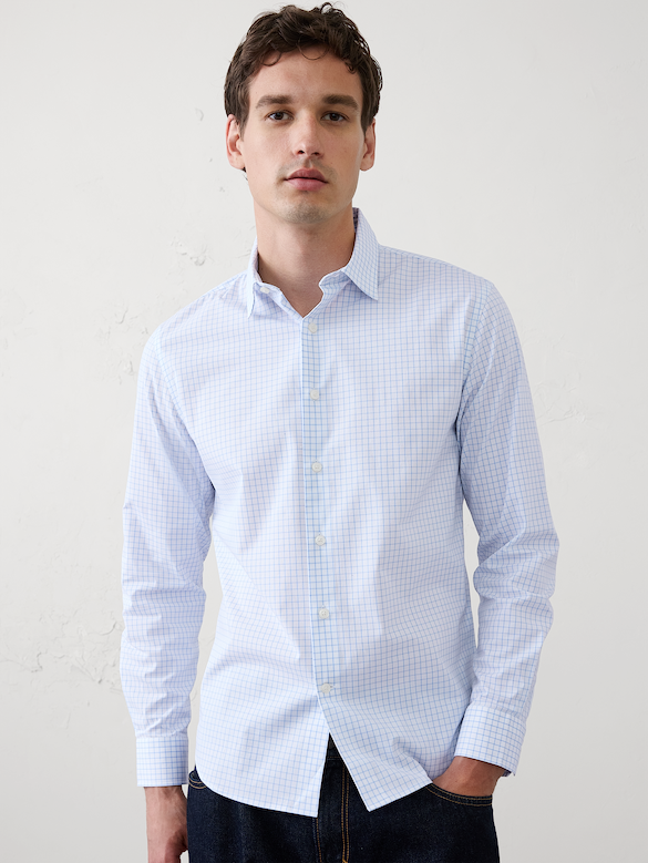 Slim-Fit Untucked Dress Shirt