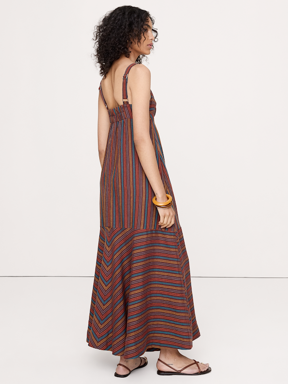 Linen Empire-Waist Maxi Dress