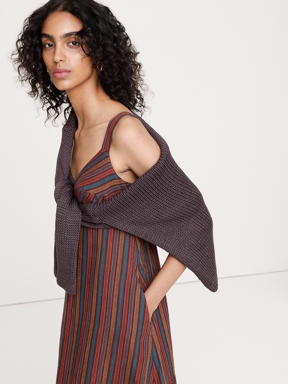 Linen Empire-Waist Maxi Dress