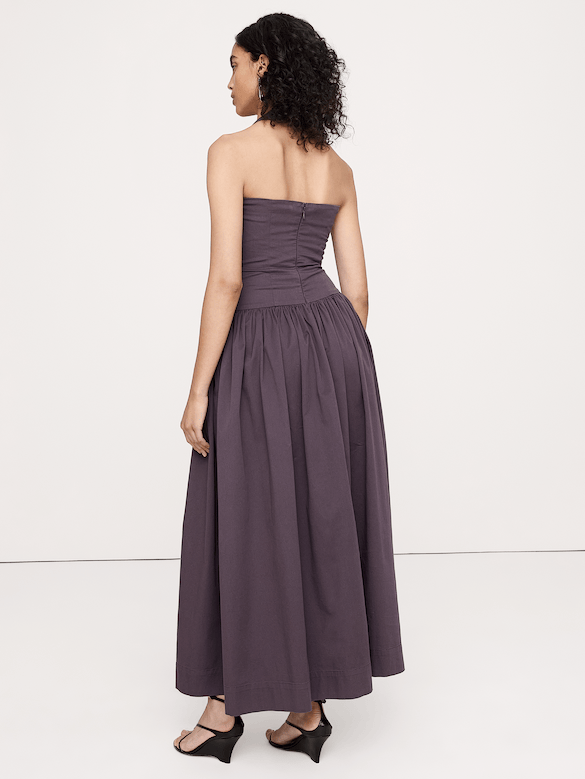 Stretch-Cotton Halter Maxi Dress