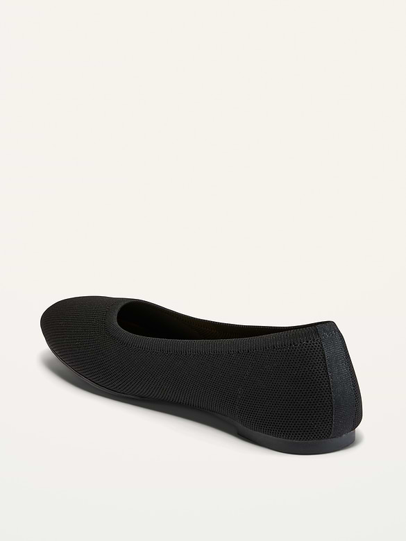 Knit Almond-Toe Ballet Flats