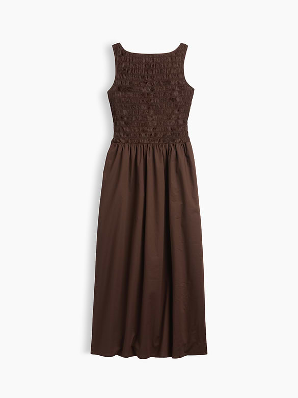Smocked Boatneck Maxi Dress