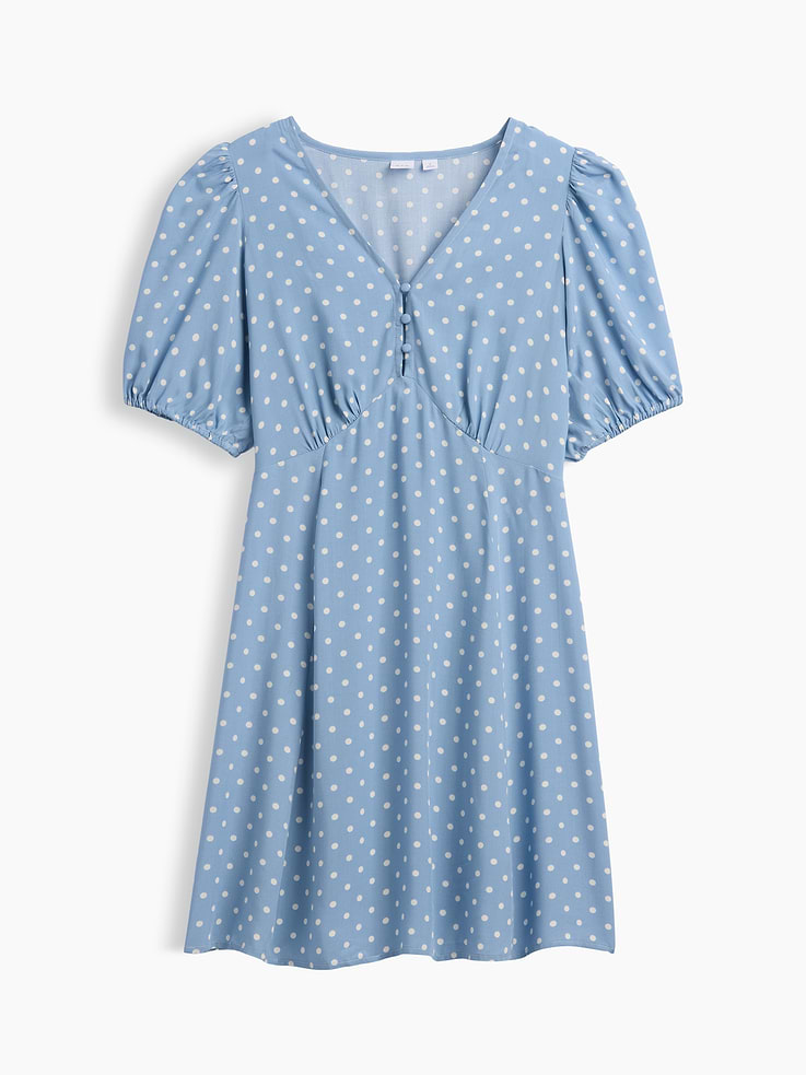 Image number 6 showing, Puff Sleeve V-Neck Mini Dress