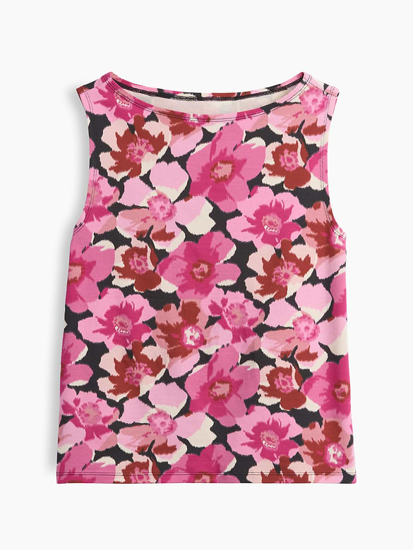 Sleeveless Boatneck Tank Top