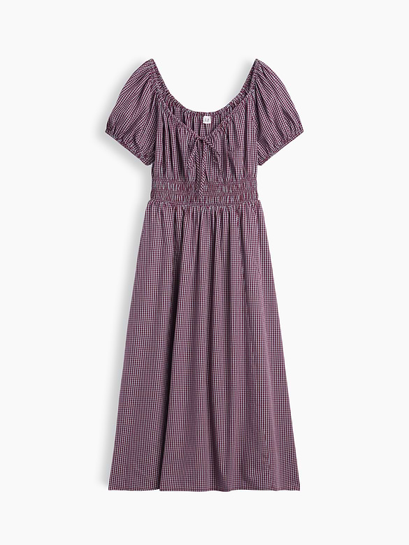 Puff Sleeve V-Neck Maxi Dress