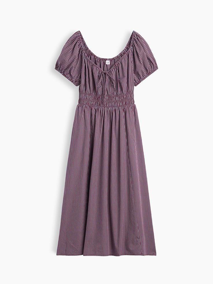 Image 6 of 6, Puff Sleeve V-Neck Maxi Dress