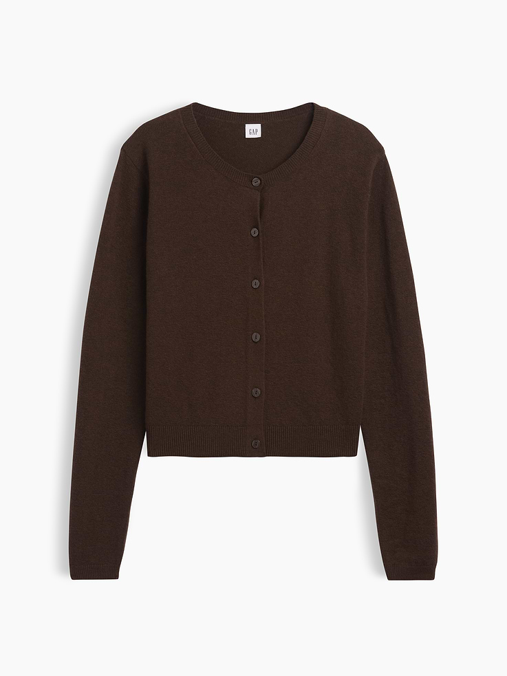 Image number 5 showing, CashSoft Cropped Crewneck Cardigan