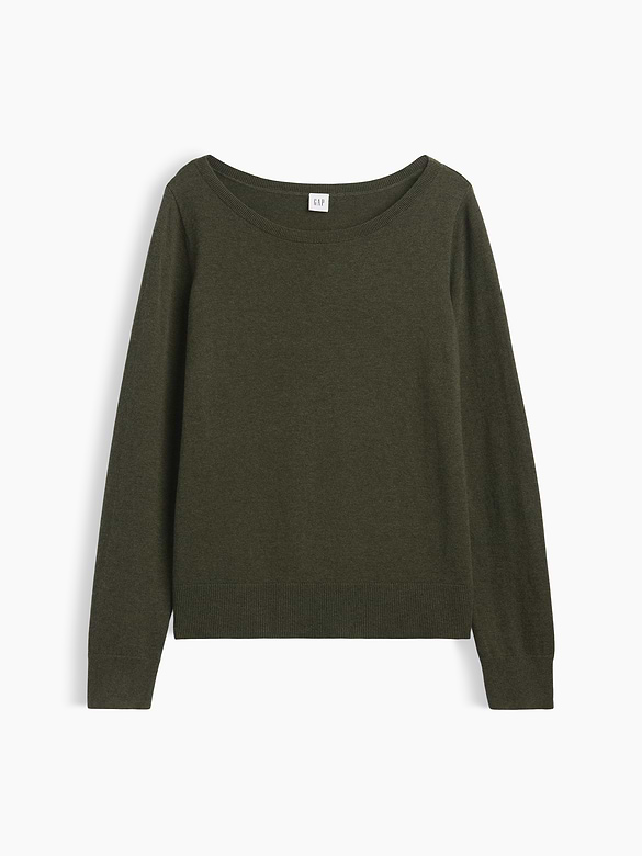Relaxed Jersey Boatneck Sweater