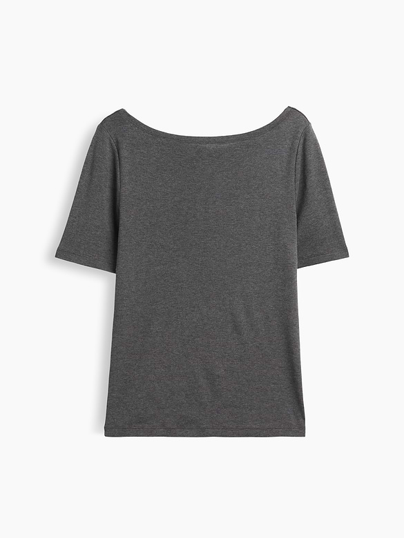 Modern Ribbed Boatneck Top