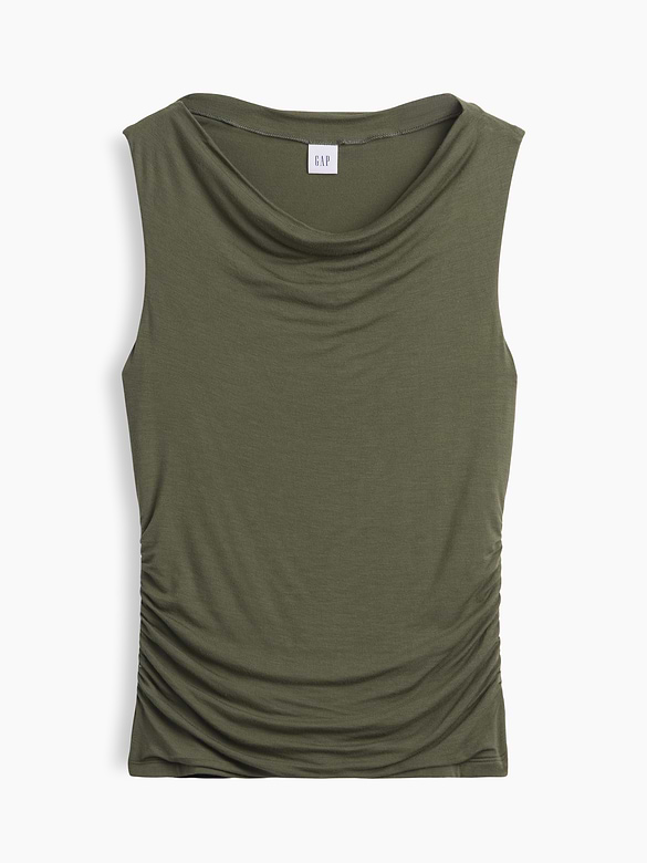 Sleeveless Cowl-Neck Top