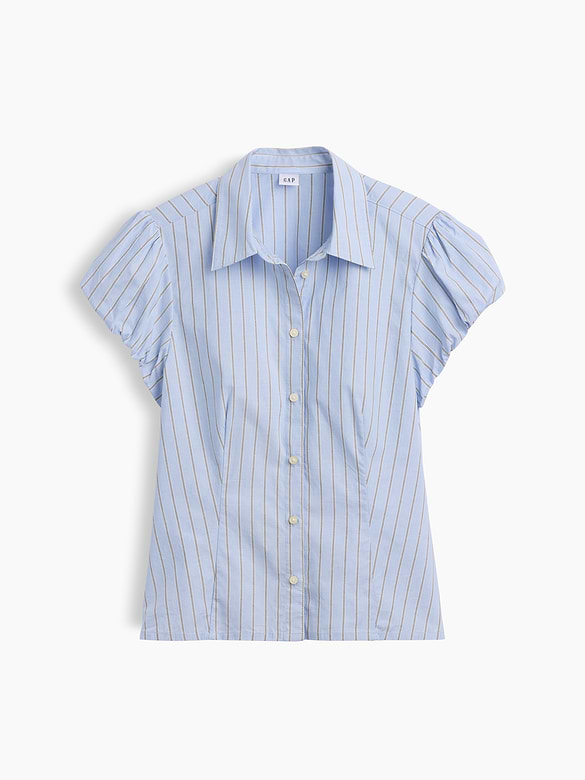 Poplin Puff Sleeve Shirt