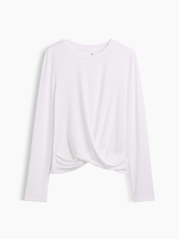 GapFit Brushed Jersey Crossover Top