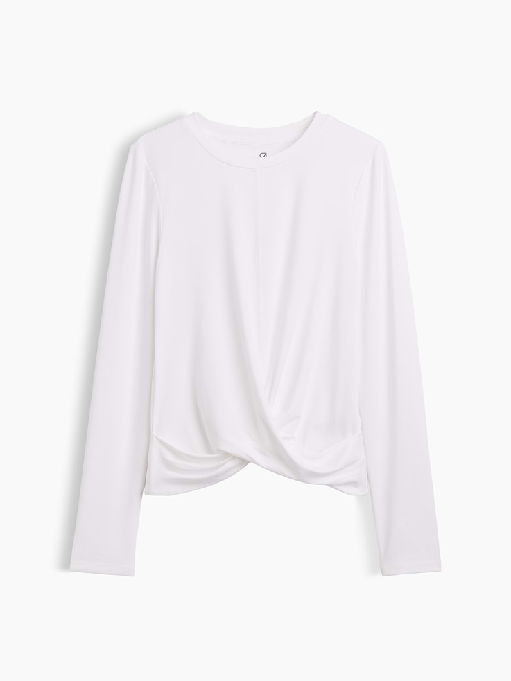 Image number 5 showing, GapFit Brushed Jersey Crossover Top