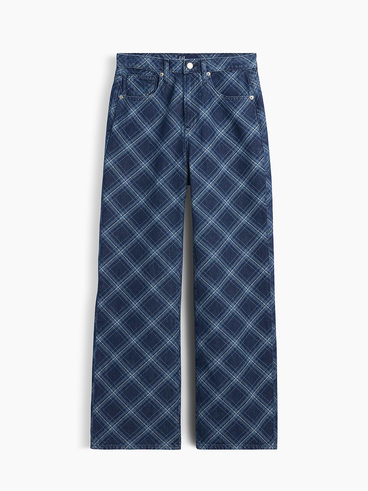Image number 5 showing, High Rise Print Wide-Leg Jeans
