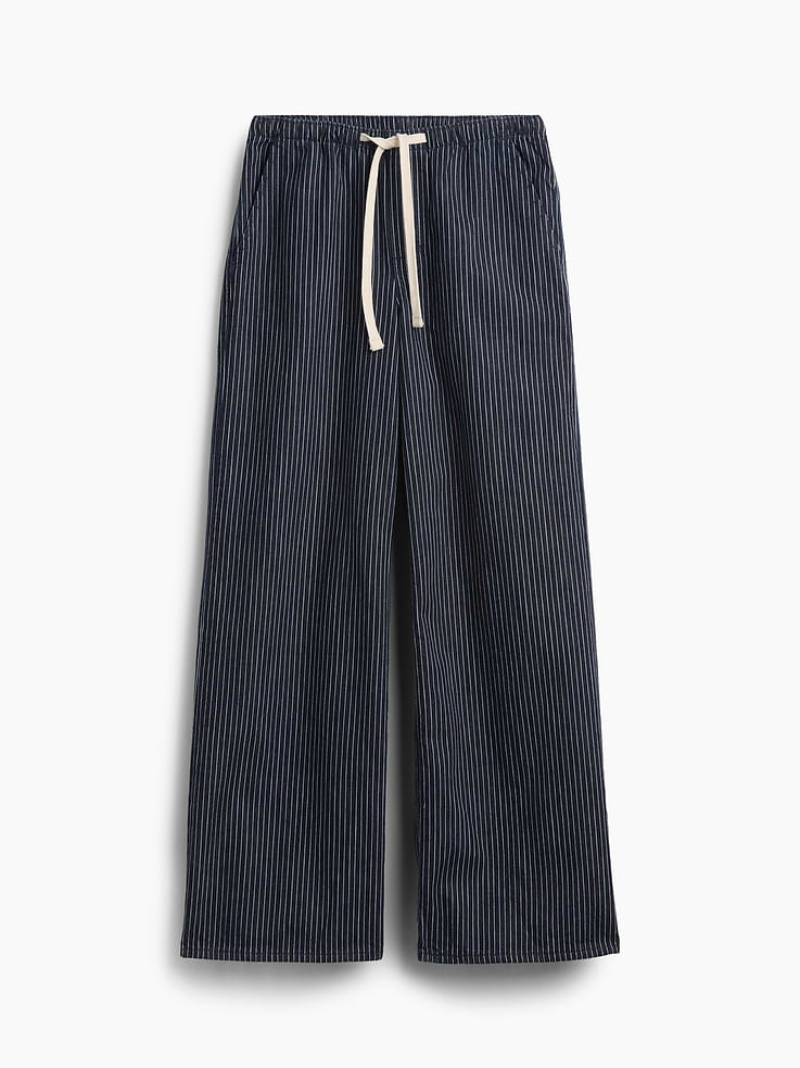 Image number 7 showing, Mid Rise Railroad Stripe Pull-On Wide-Leg Jeans
