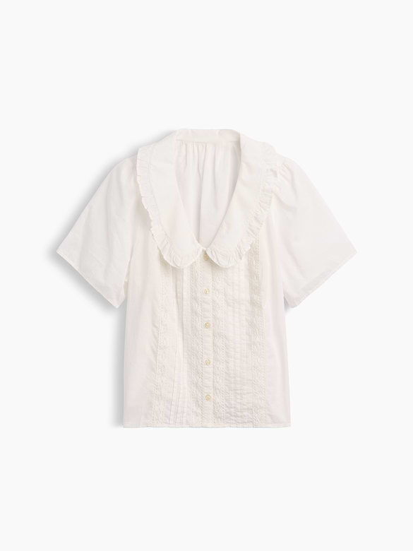 Relaxed Lace-Trim Top