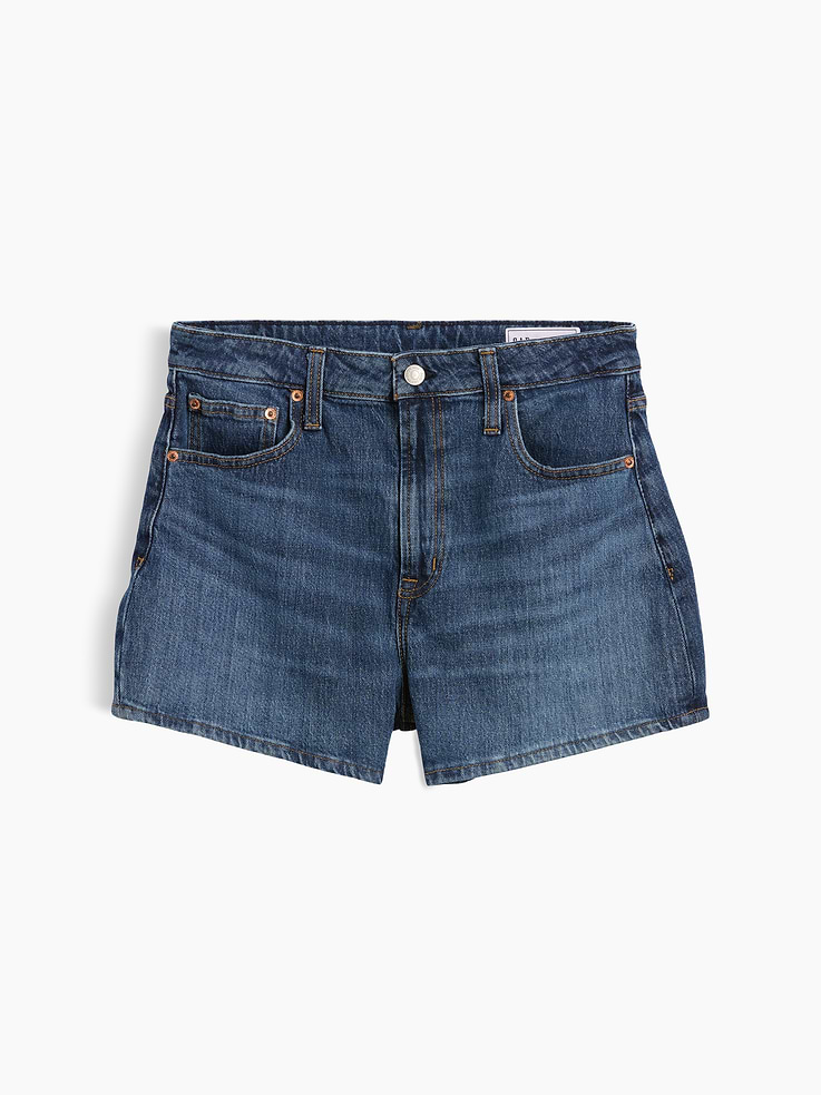 Image number 5 showing, 3.5" High Rise Relaxed Straight Denim Shorts