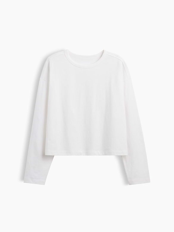 Knit Oversized Crop T-Shirt