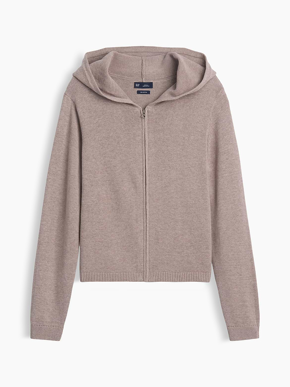 100% Cotton Relaxed Zip Sweater Hoodie