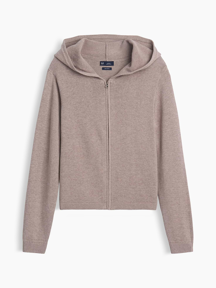 Image number 6 showing, 100% Cotton Relaxed Zip Sweater Hoodie