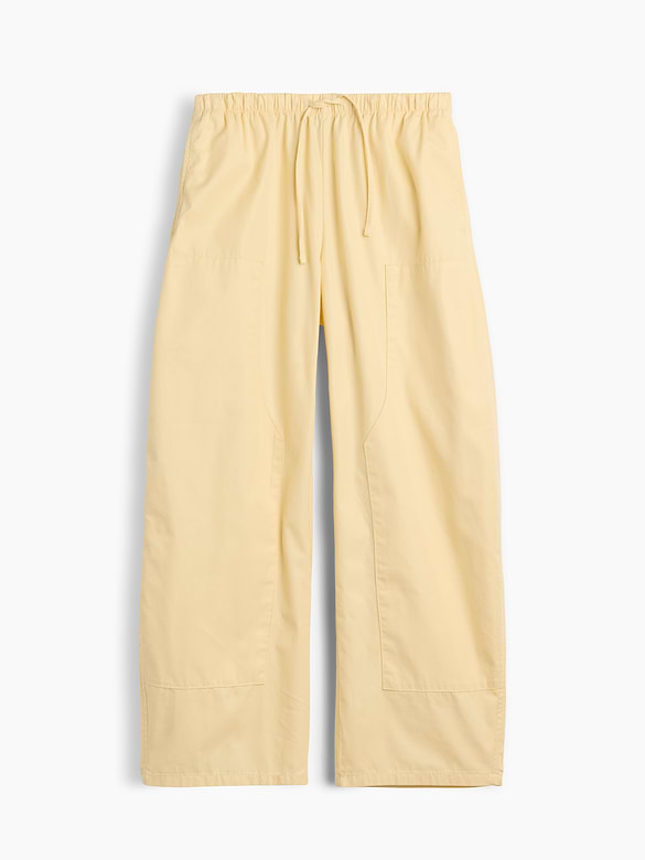 Poplin Easy Double-Knee Barrel Pants