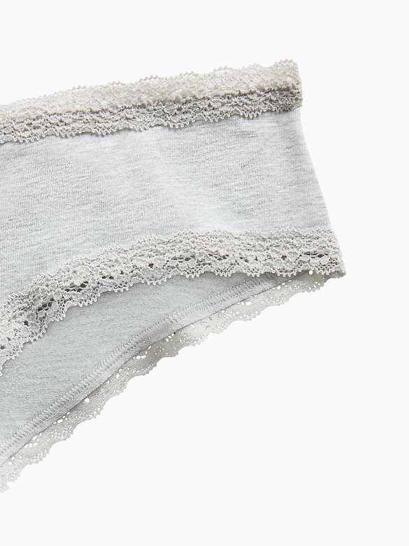 SoftMade Organic Stretch Cotton Lace-Trim Cheeky Hipster