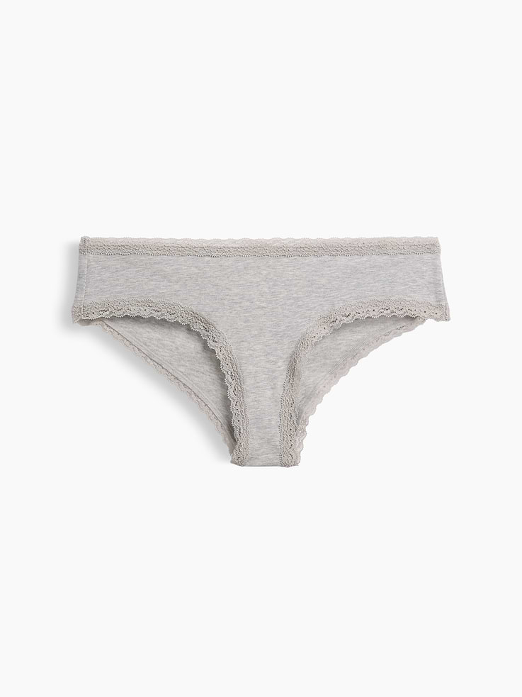Image number 4 showing, SoftMade Organic Stretch Cotton Lace-Trim Cheeky Hipster