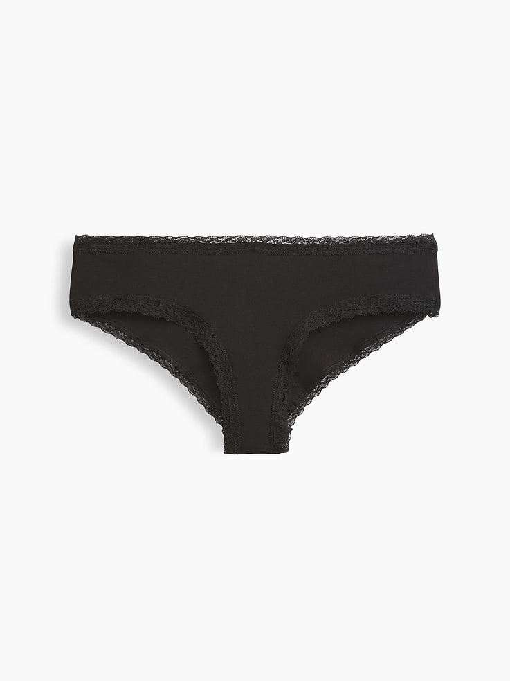 Image number 5 showing, SoftMade Organic Stretch Cotton Lace-Trim Cheeky Hipster