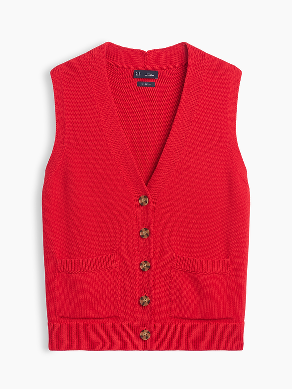 100% Cotton Pocket Sweater Vest