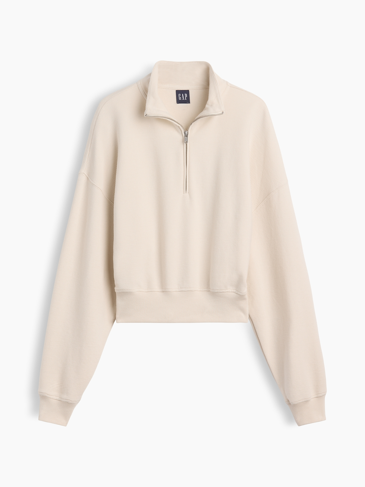 Textured Cotton Oversized Half-Zip Pullover | Gap