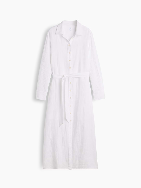 Cotton Gauze Maxi Shirtdress
