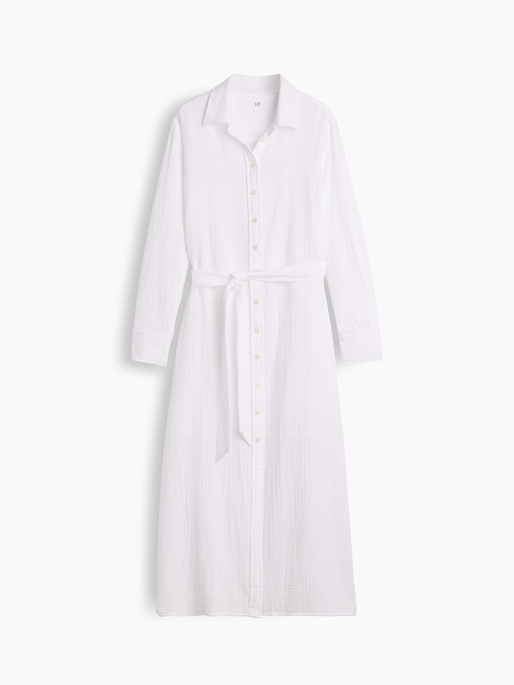 Image number 5 showing, Cotton Gauze Maxi Shirtdress