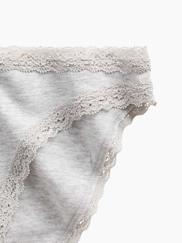 SoftMade Organic Stretch Cotton Lace-Trim Bikini