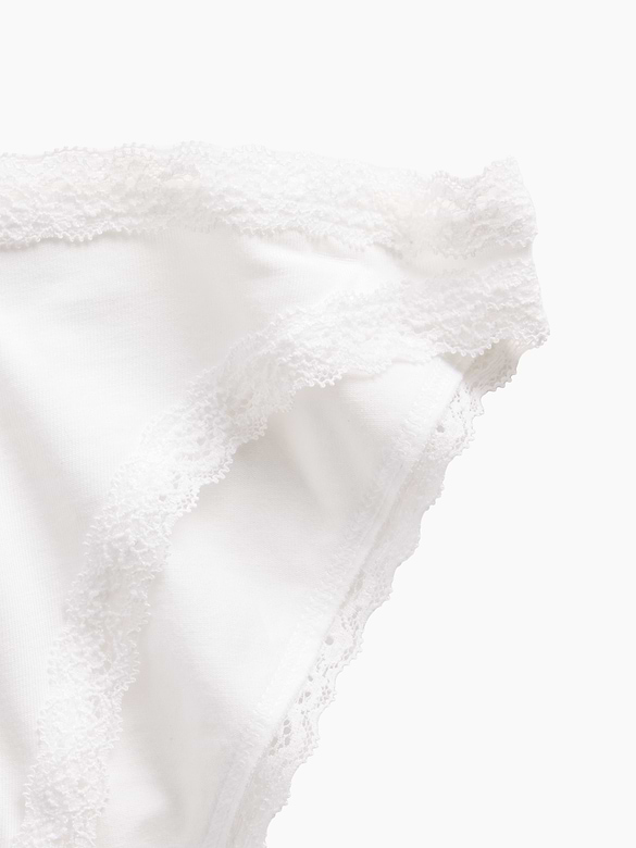SoftMade Organic Stretch Cotton Lace-Trim Bikini