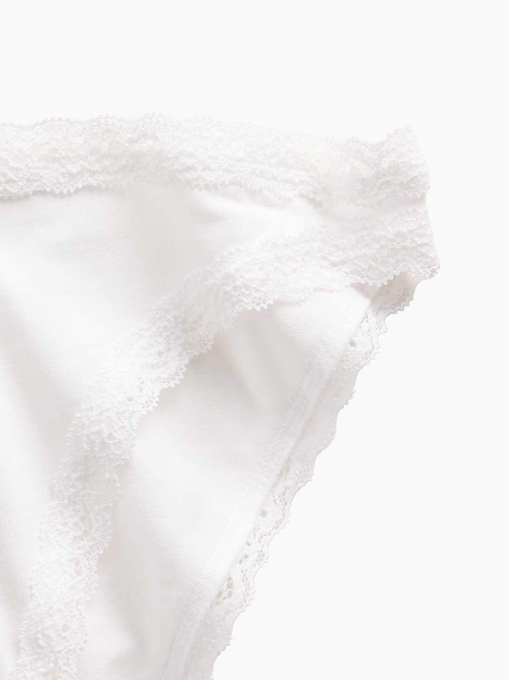 Image number 3 showing, SoftMade Organic Stretch Cotton Lace-Trim Bikini