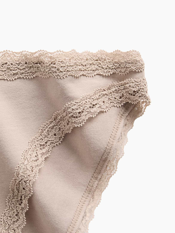 SoftMade Organic Stretch Cotton Lace-Trim Bikini