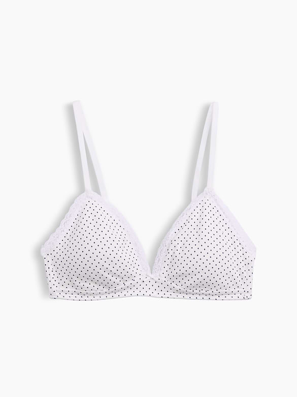 SoftMade Organic Stretch Cotton Lace-Trim Triangle Bralette