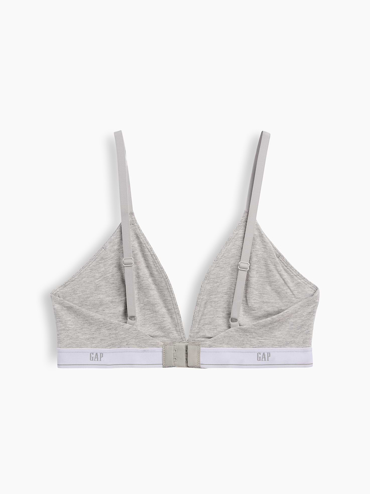 L'image numéro 7 présente Soutien-gorge à bonnets triangulaires en coton biologique extensible PureDouceur à logo