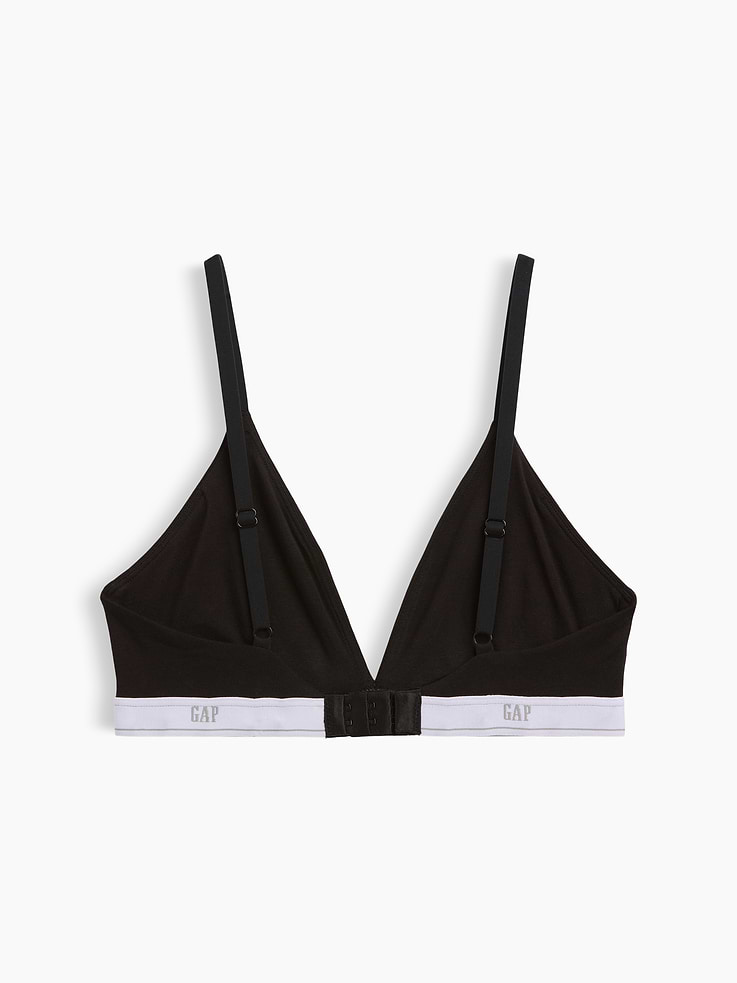 L'image numéro 7 présente Soutien-gorge à bonnets triangulaires en coton biologique extensible PureDouceur à logo