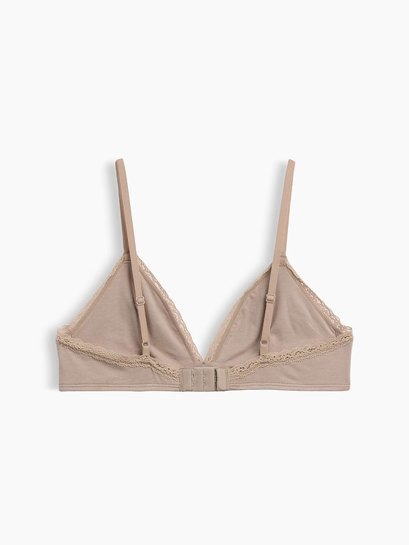 SoftMade Organic Stretch Cotton Lace-Trim Triangle Bralette