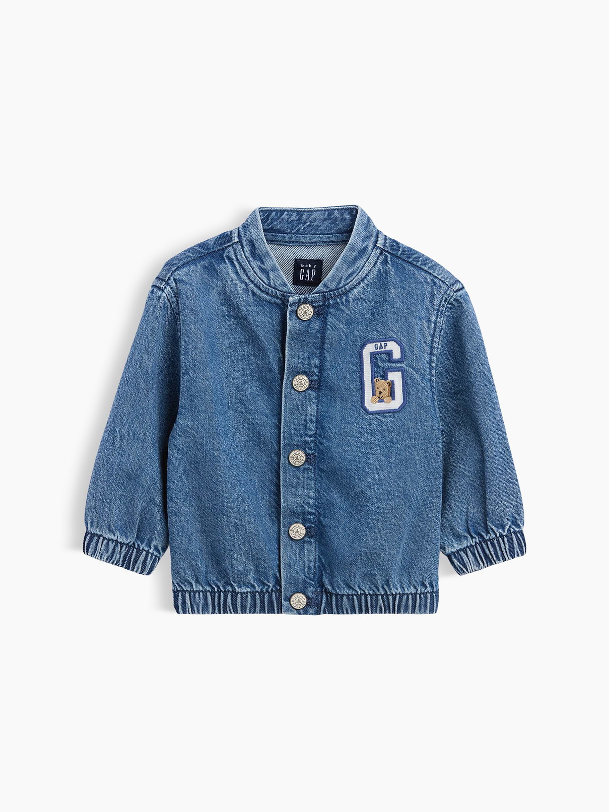 Baby Denim Brannan Bear Varsity Logo Jacket