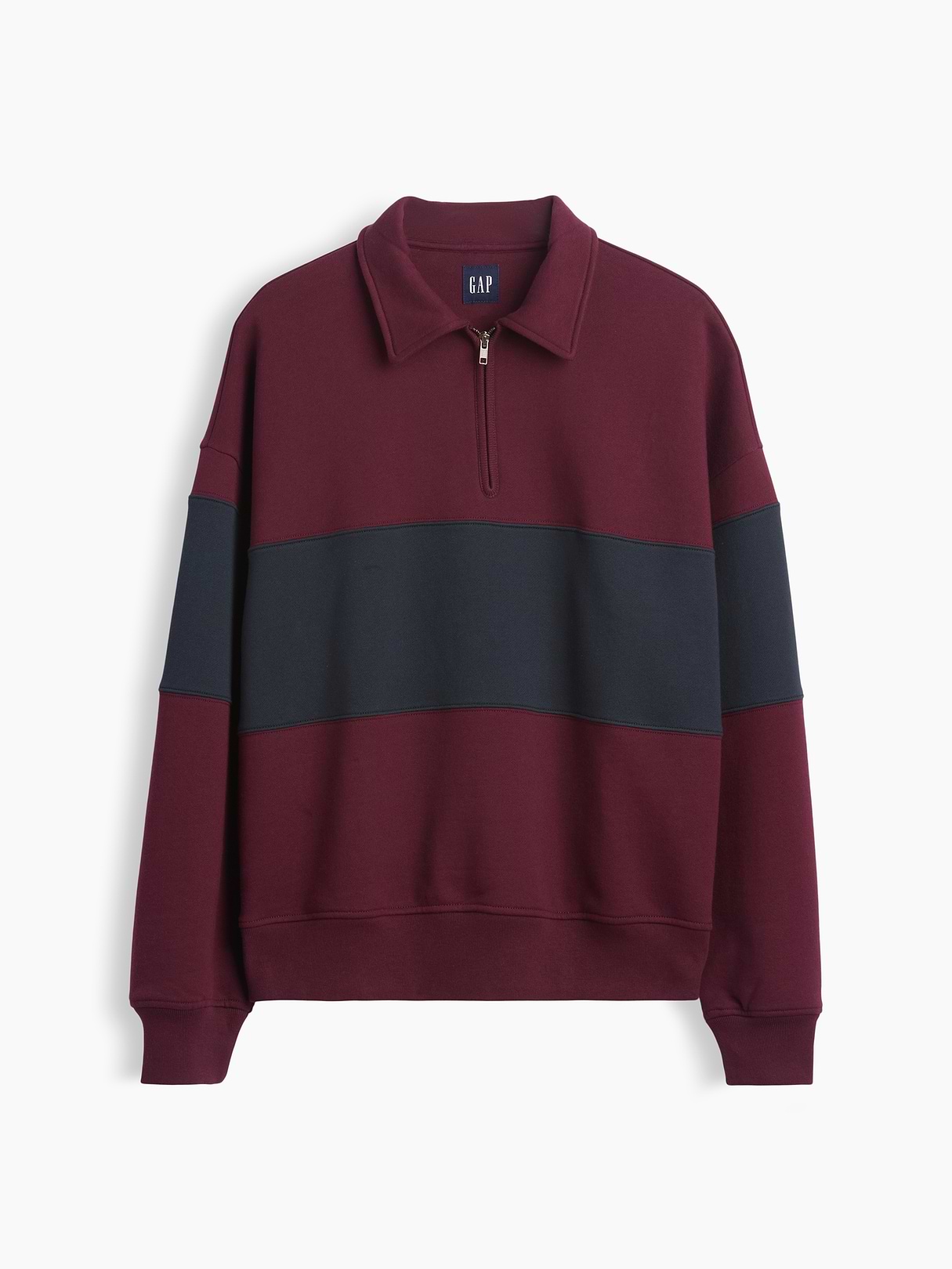 Heavyweight Oversized Stripe Half-Zip Pullover | Gap