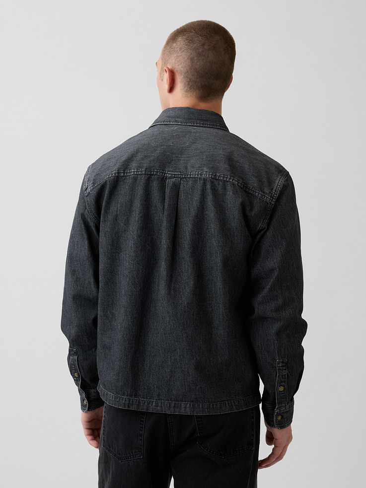 Image number 3 showing, Denim Relaxed Straight-Hem Shirt